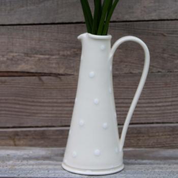 Small jug with matt white dots