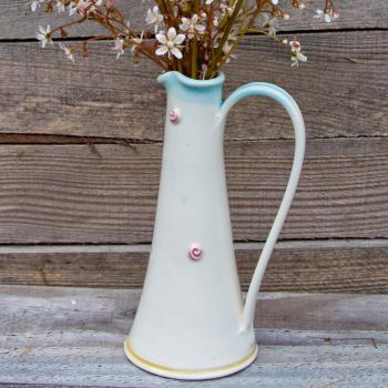 Small Jug with pink spiral rose buds